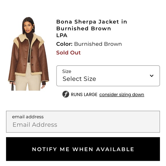 NEW Revolve LPA Bona Sherpa Leather Jacket & Vest in Burnished Brown XXS - Picture 7 of 10